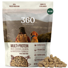 360 Pet Nutrition – sachet lyophilisé prêt à servir pour chien, praticité quotidienne.