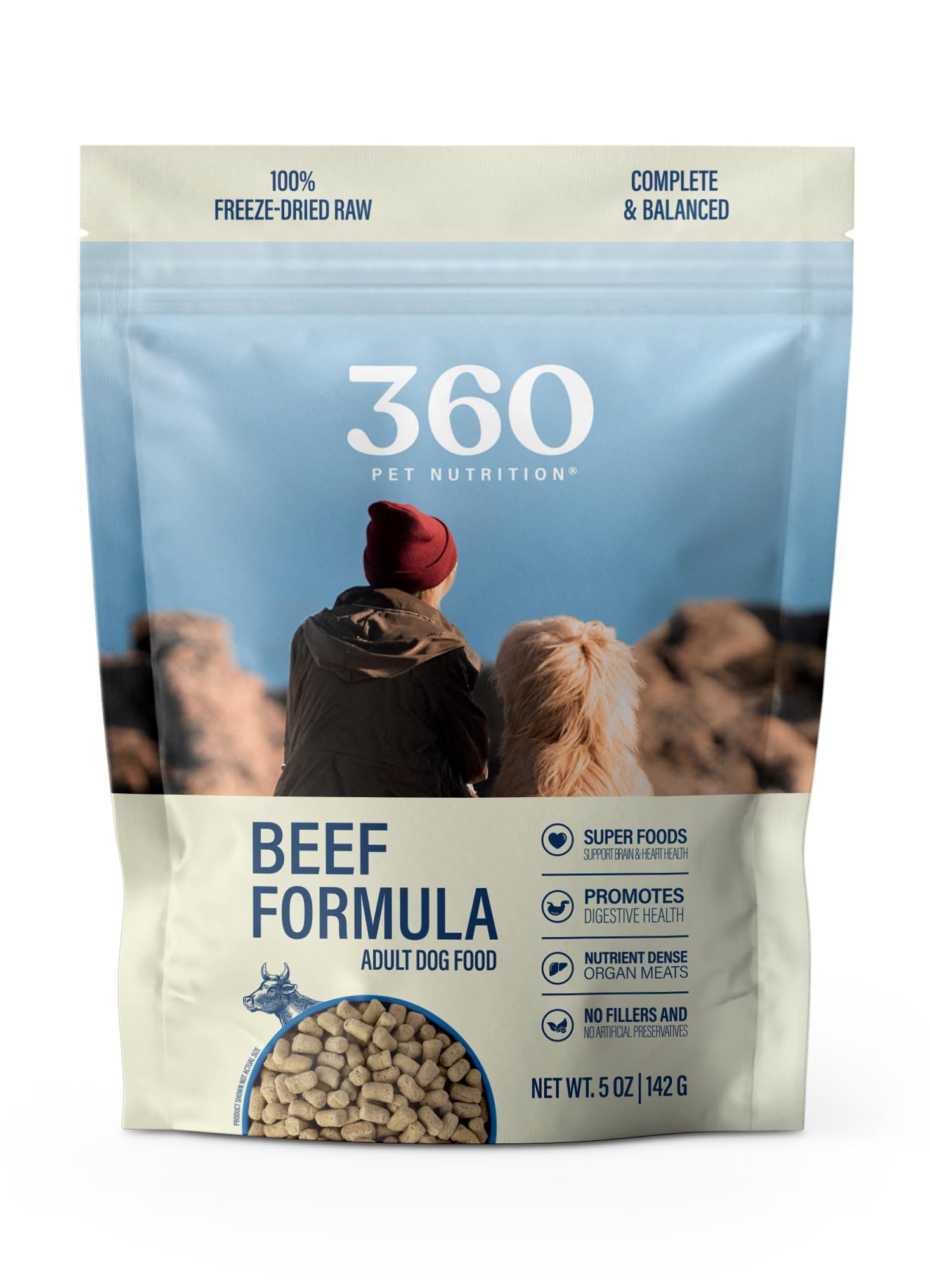 360 Pet Nutrition bouchées boeuf foie organes riches en protéines et goût naturel