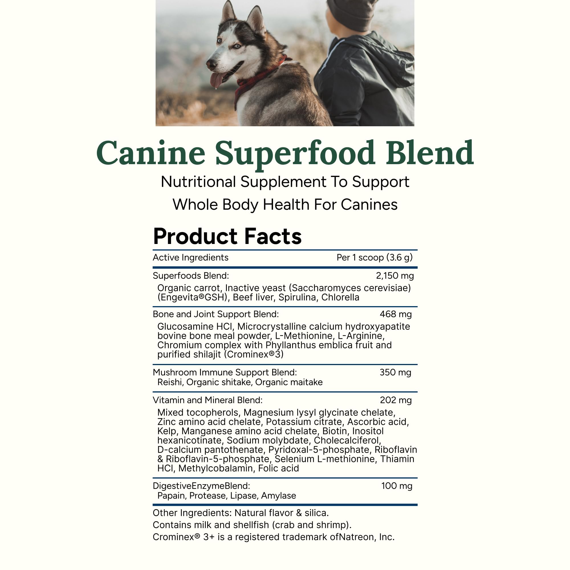 360 Pet Nutrition Canine Superfood Boost : stimulation immunitaire grâce aux champignons
