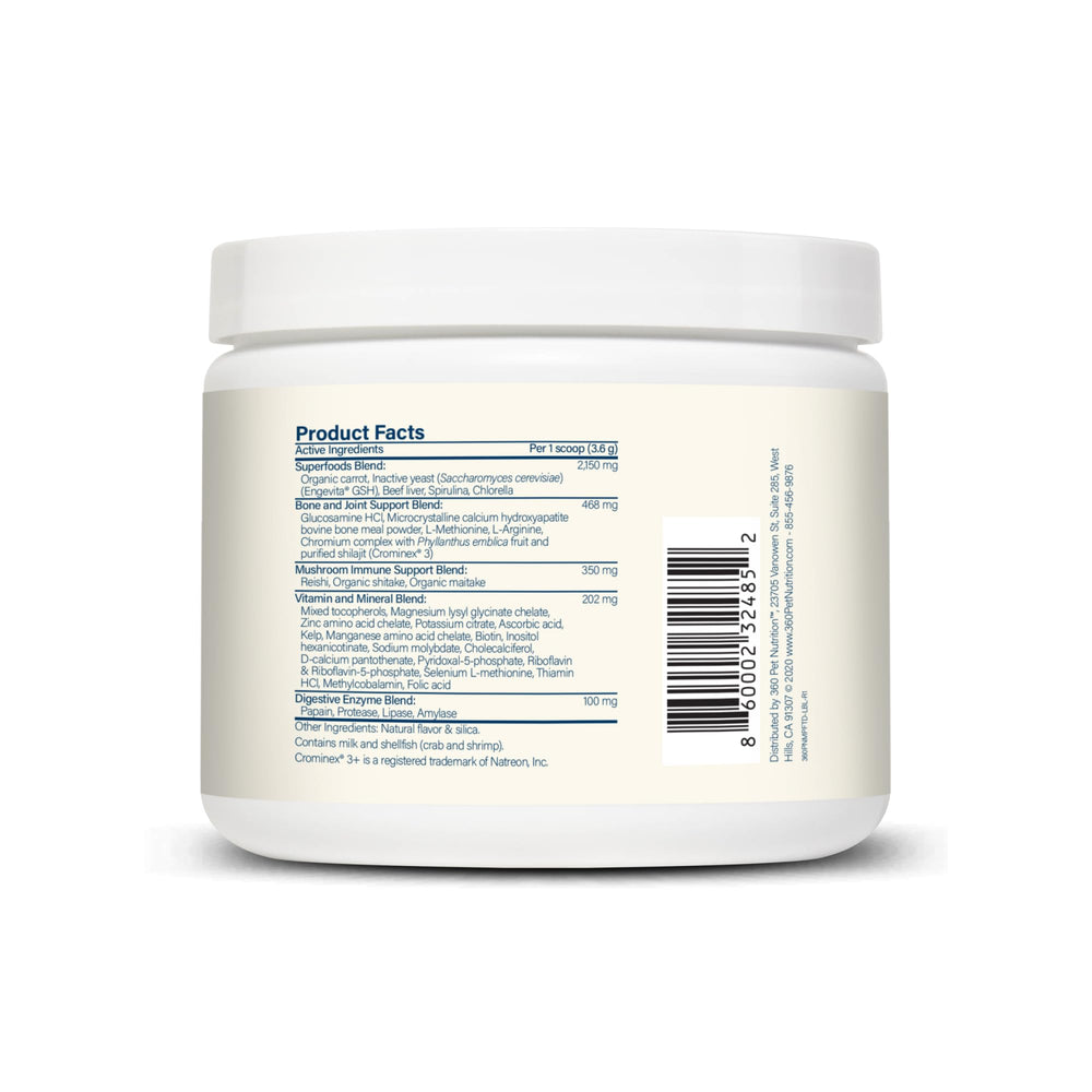 360 Pet Nutrition Canine Superfood Boost : saveur boeuf, idéale pour chiens actifs