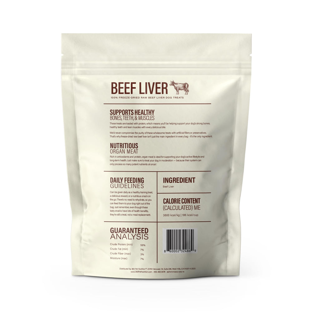 Ingrédient unique foie de bœuf lyophilisé 360 Pet Nutrition
