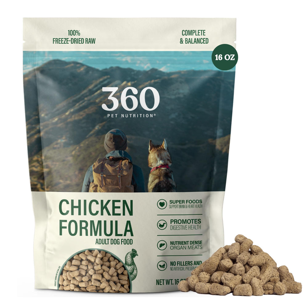 360 Pet Nutrition, emballage pratique pour stocker facilement.
