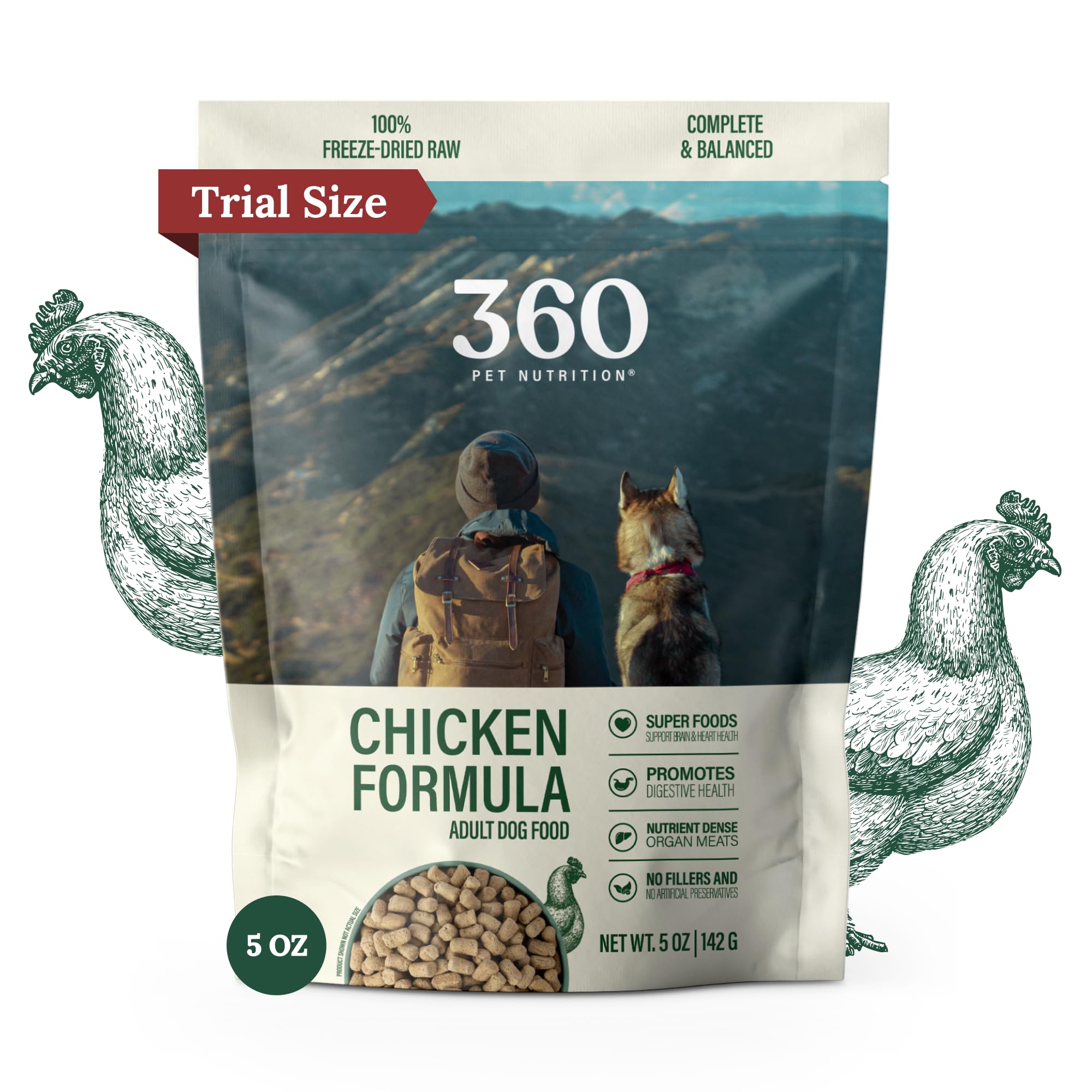 360 Pet Nutrition sac-alimentation-chien-seche-poulet-foie: pratique et nutritif.