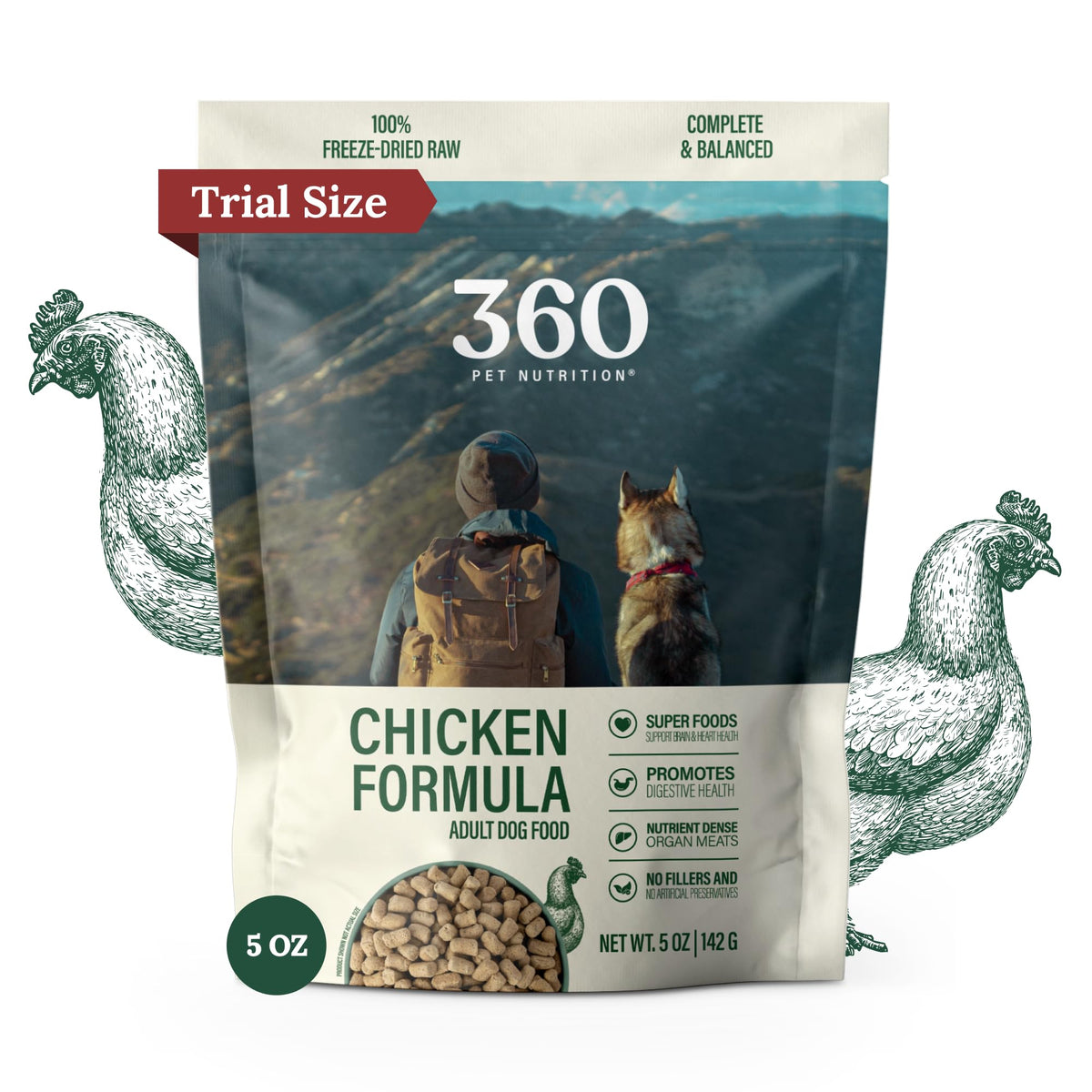 360 Pet Nutrition sac-alimentation-chien-seche-poulet-foie: pratique et nutritif.