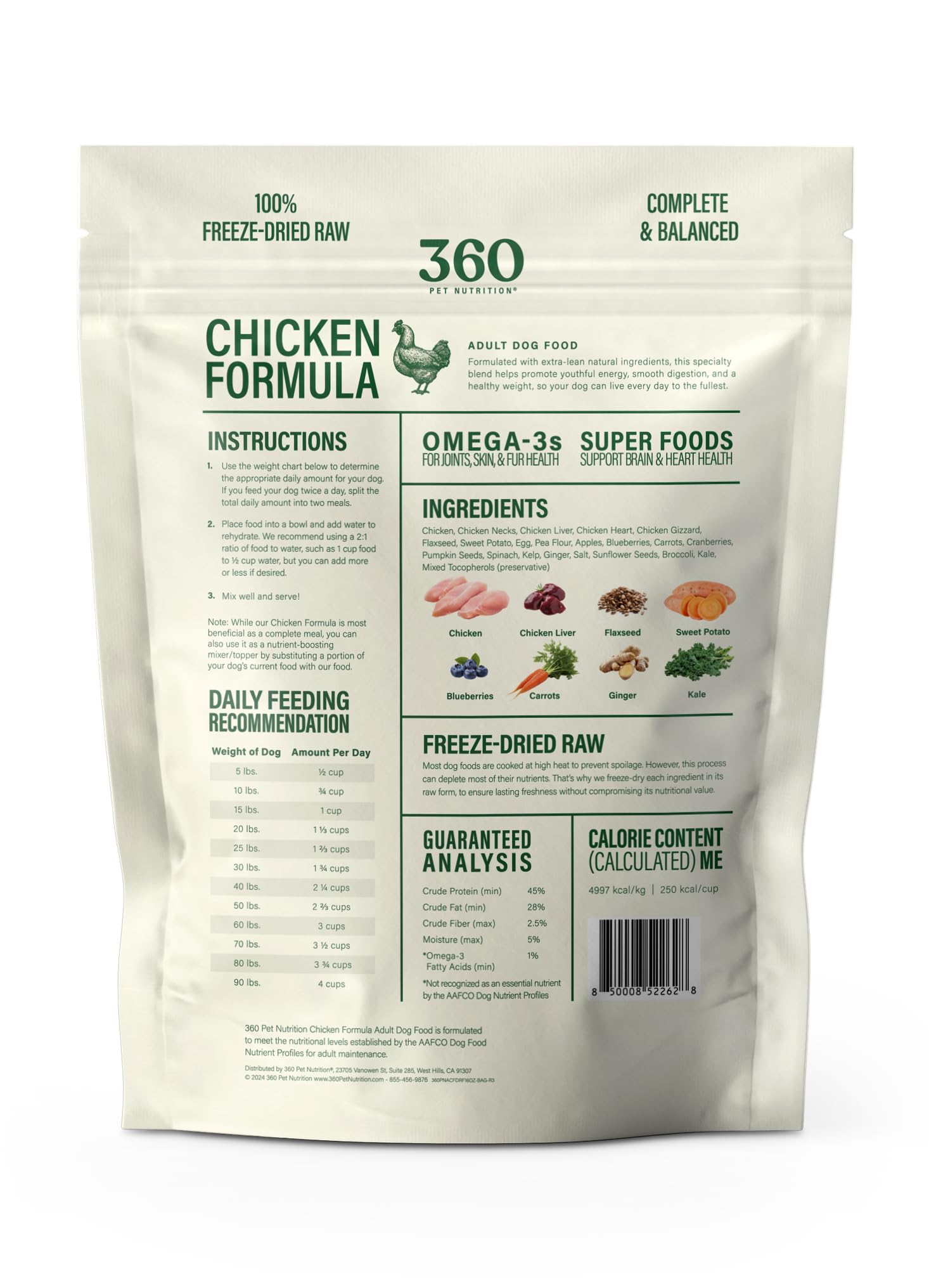 360 Pet Nutrition – superaliments, fruits et légumes pour l'équilibre.
