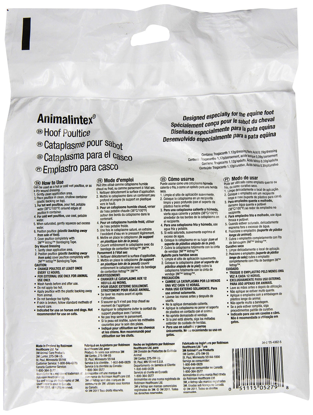 3M Animalintex tampon pour sabot - réduction du gonflement et confort rapide