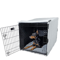 Housse 4Knines pour caisse chien rembourrée gris 36 pouces, confort accru.