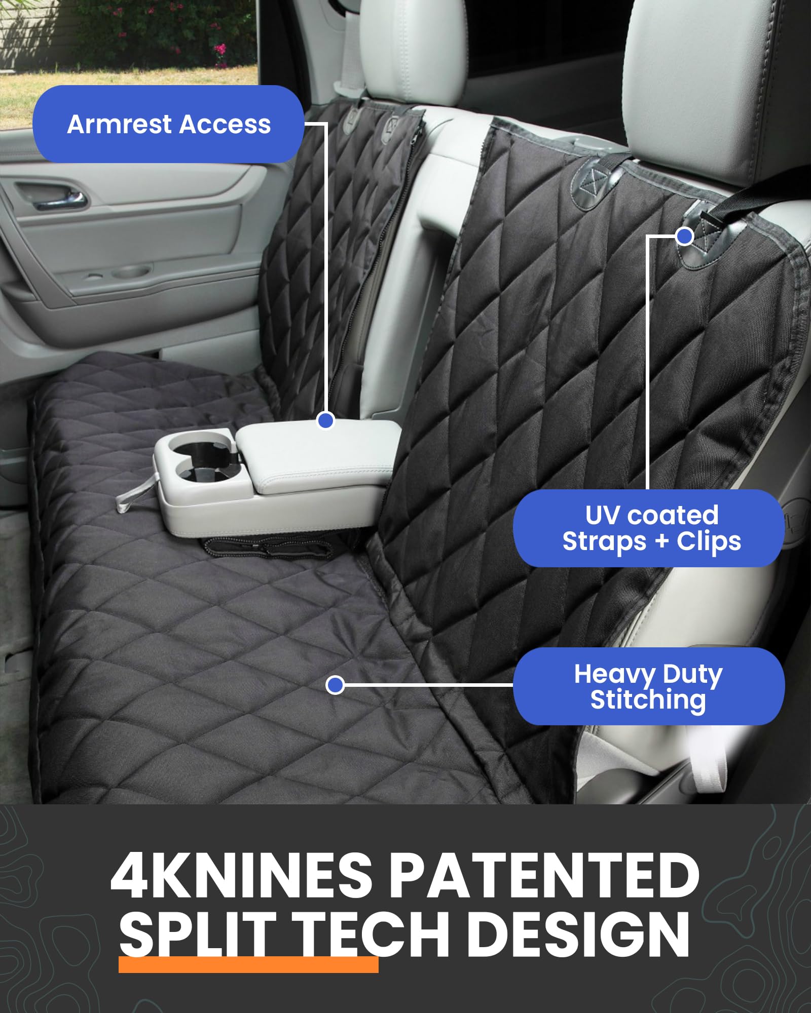 4Knines K9-Shield imperméable et antidérapant garde l'espace intérieur au sec.