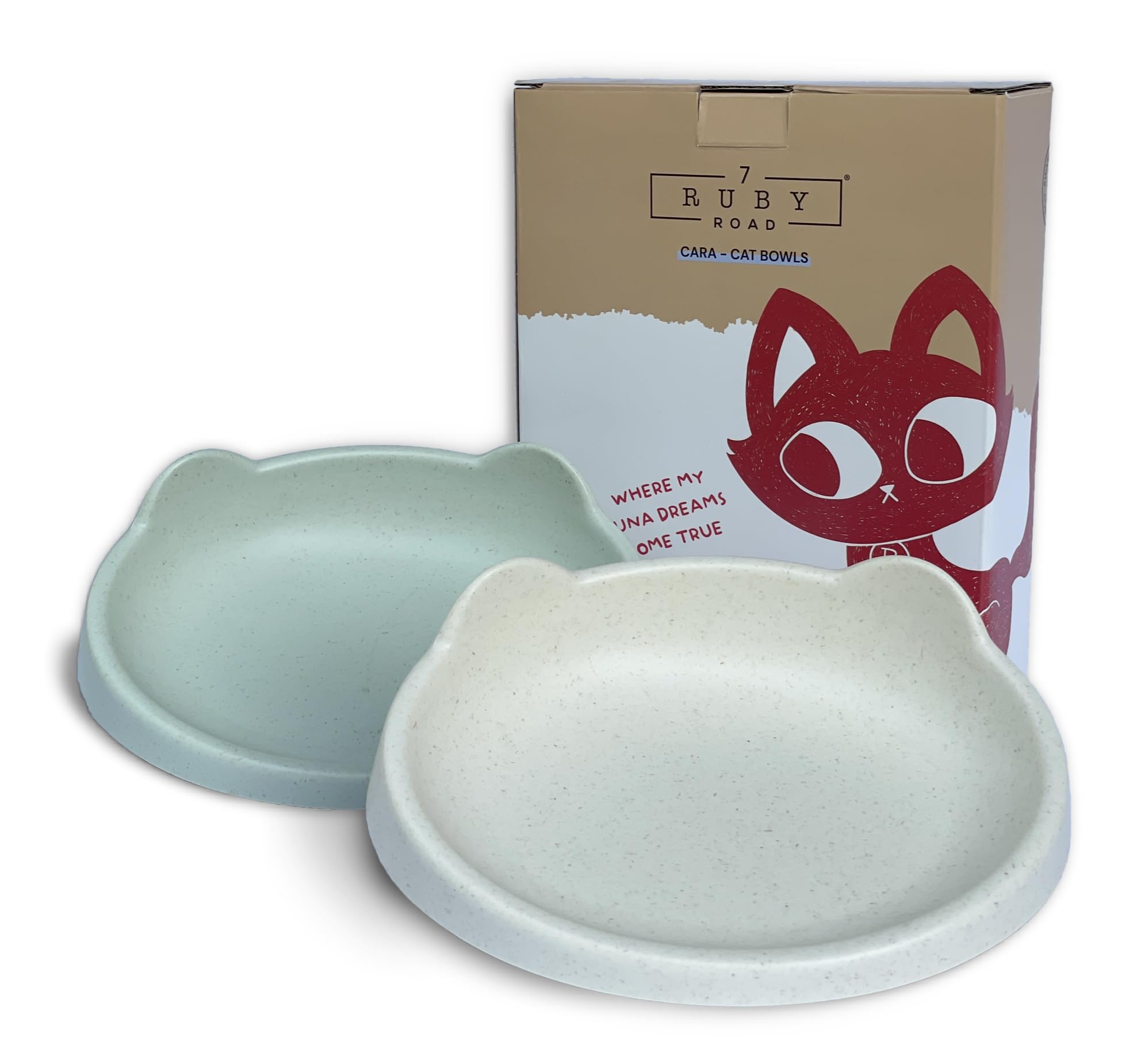 Bol chat large anti-fatigue 7 Ruby Road, confort moustaches et repas nets.
