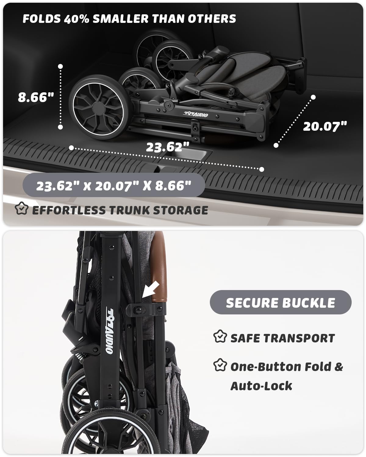 797Audio-poussette-ombre-reglable-2-parois: protection personnalisable selon le temps.