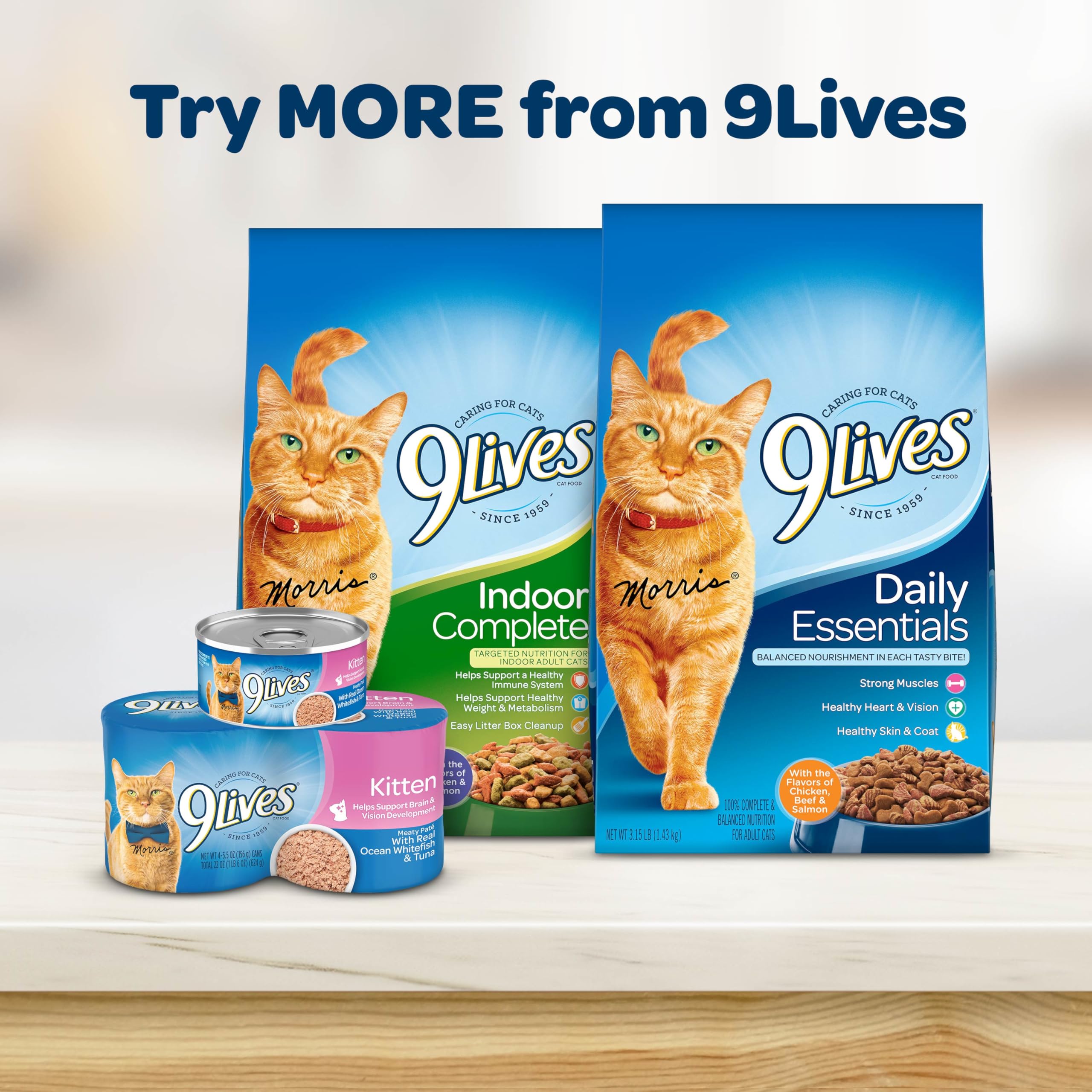 9Lives Essentiels Chaton – pack de 4 sacs pour alimentation continue
