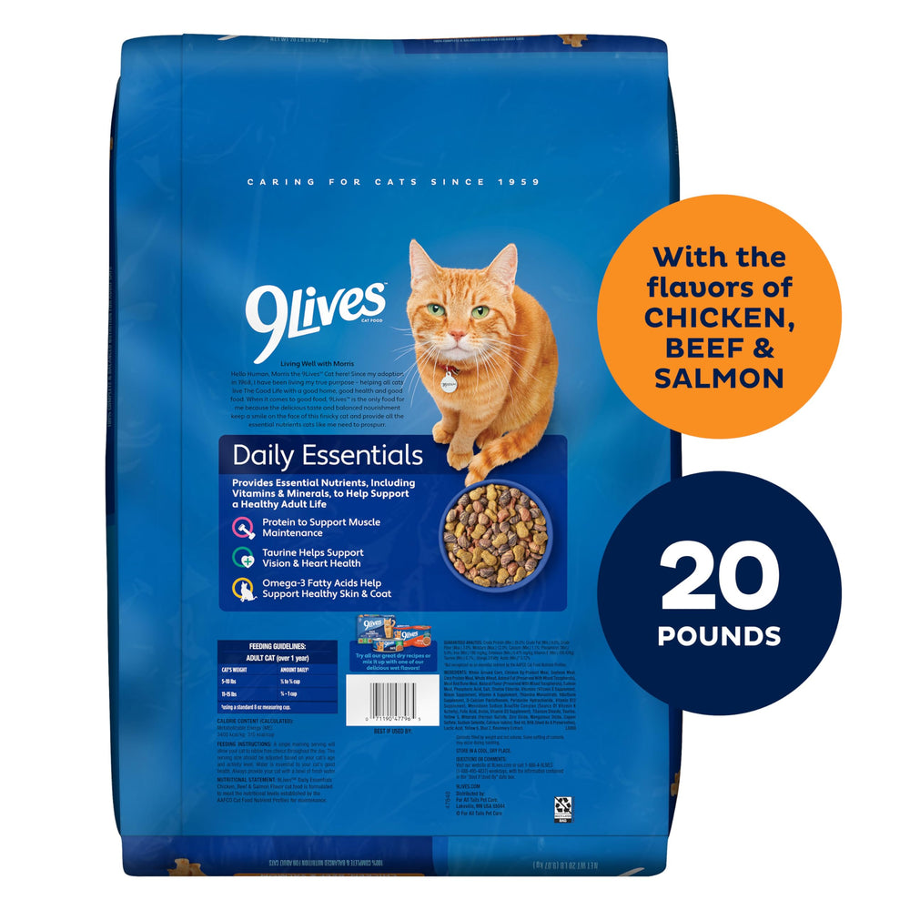 Croquettes poulet 9lives, source de protéines pour des muscles sains.