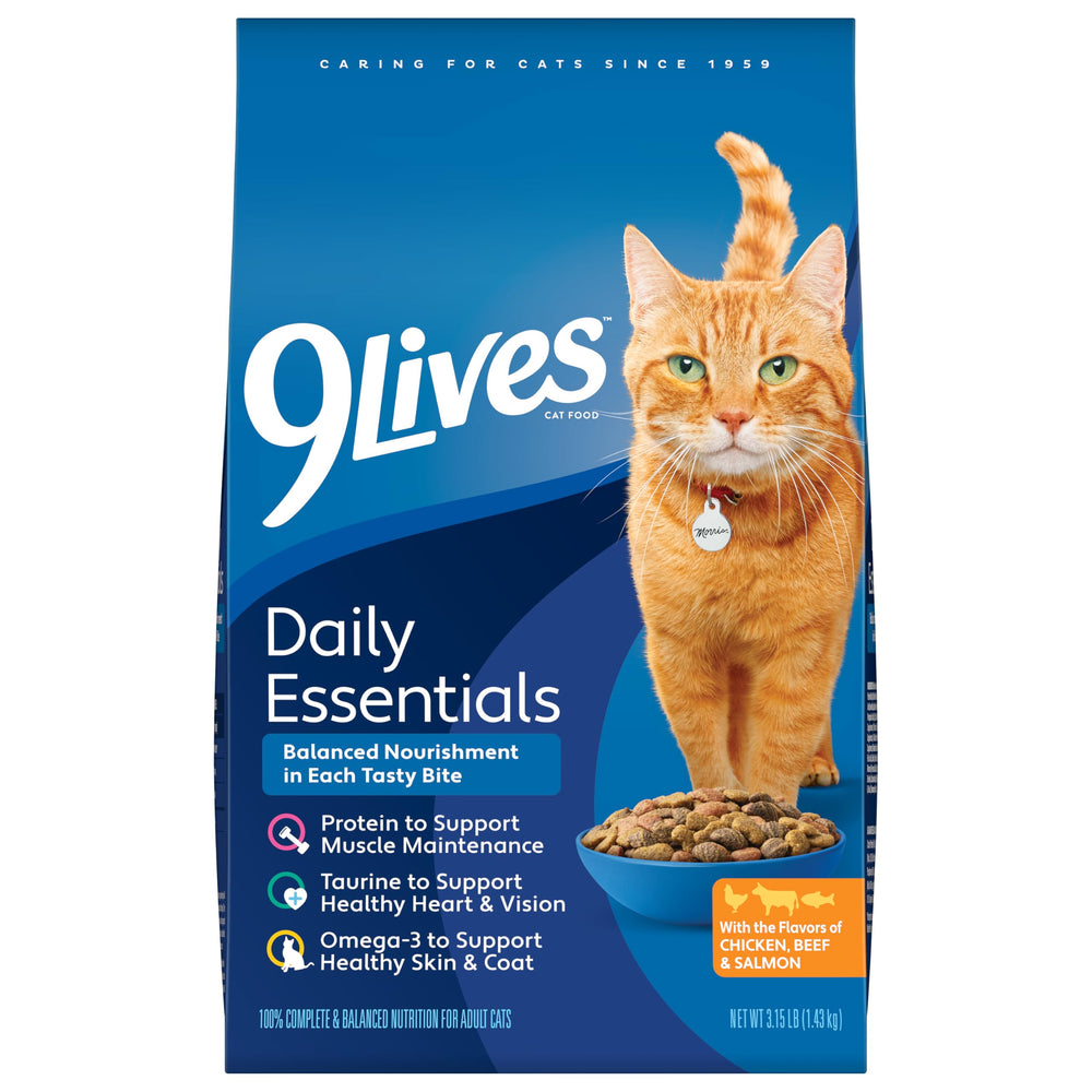 9Lives Indispensables quotidiens, sac 3,15 lb, saveurs variées pour chat actif