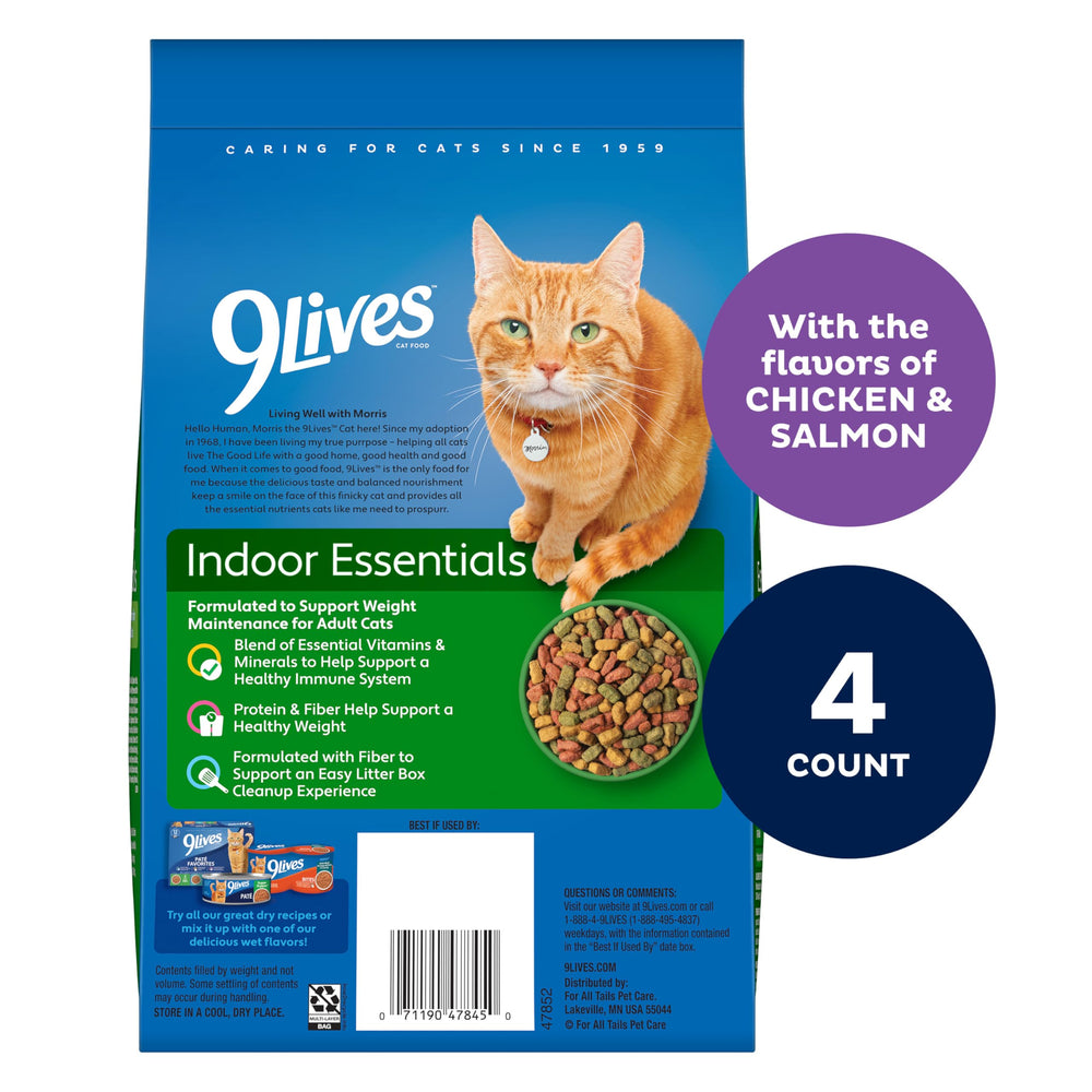 Portions adaptées 9Lives Indoor Essentials pour chat adulte au quotidien
