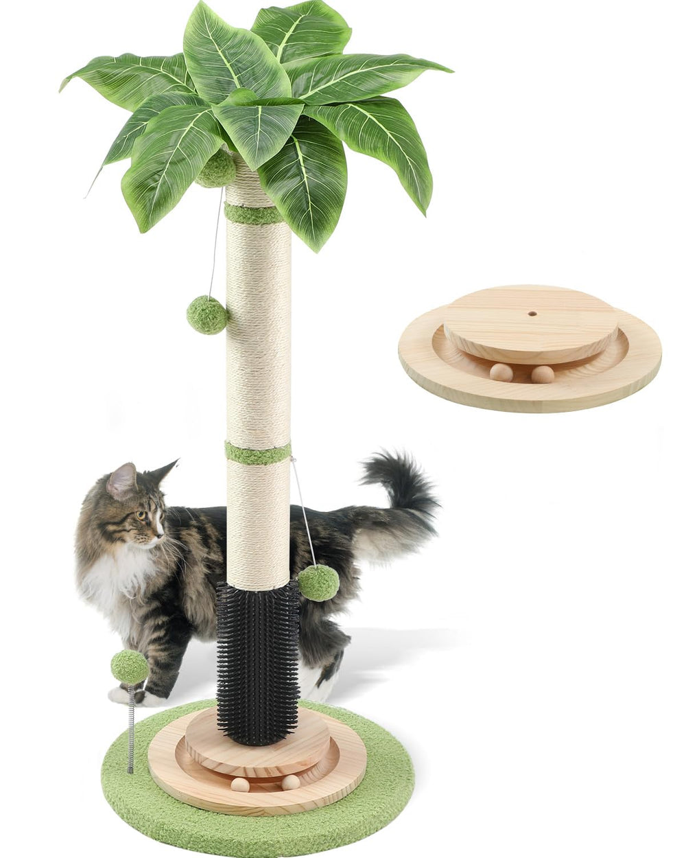 COUNER grattoir-chat 39,4 po, base bois stable pour chats adultes.