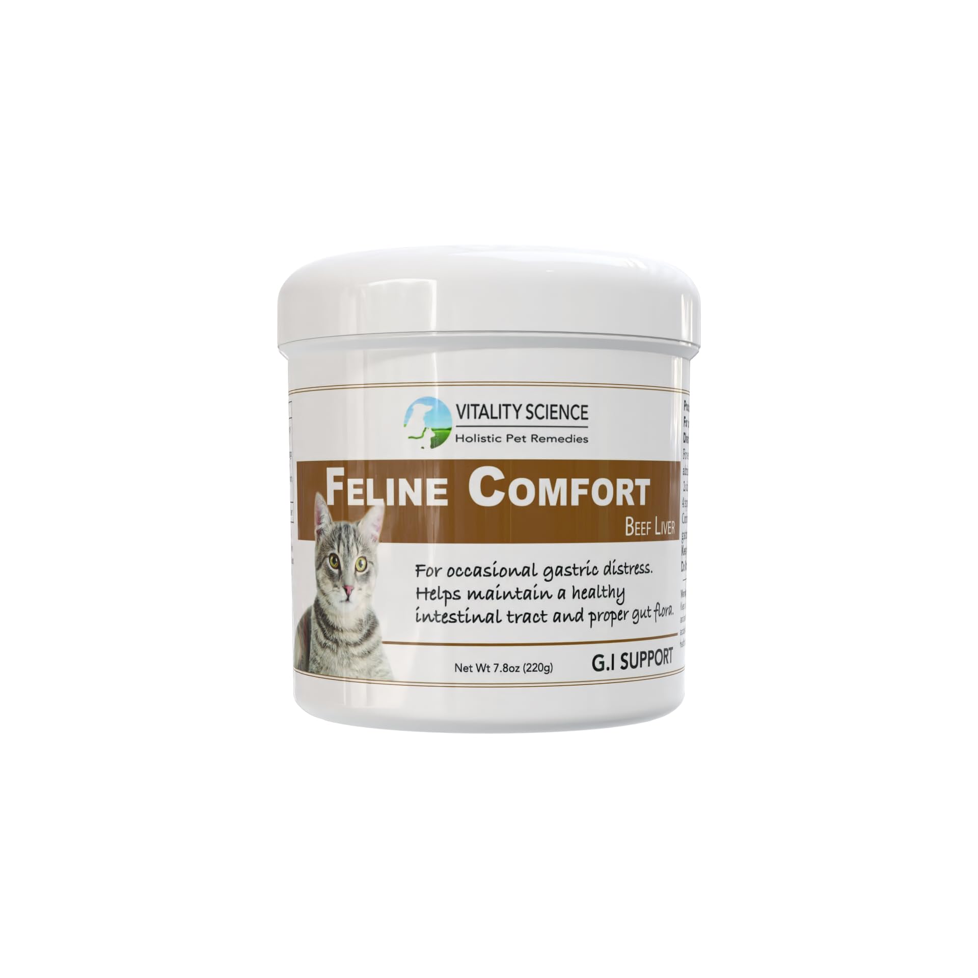 Vitality Science Félin Confort versement facile sur la bouteille pour une dose quotidienne pratique.