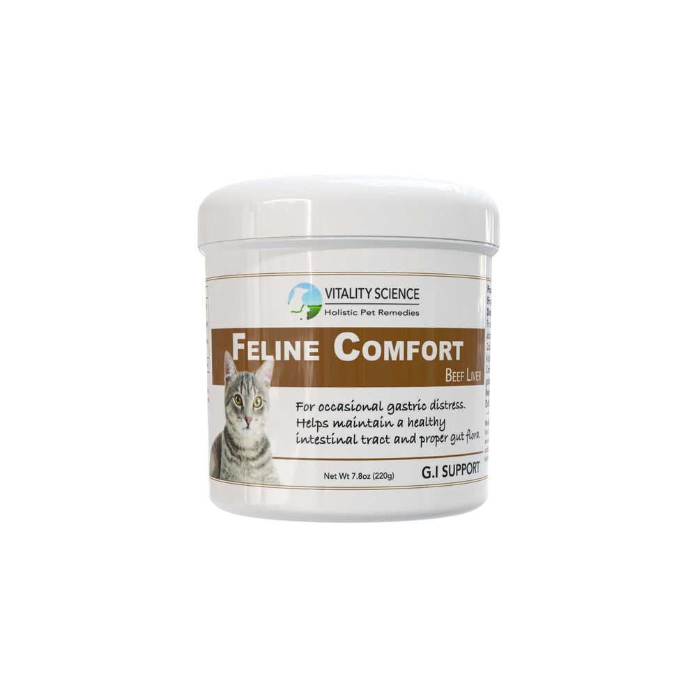 Vitality Science Félin Confort versement facile sur la bouteille pour une dose quotidienne pratique.
