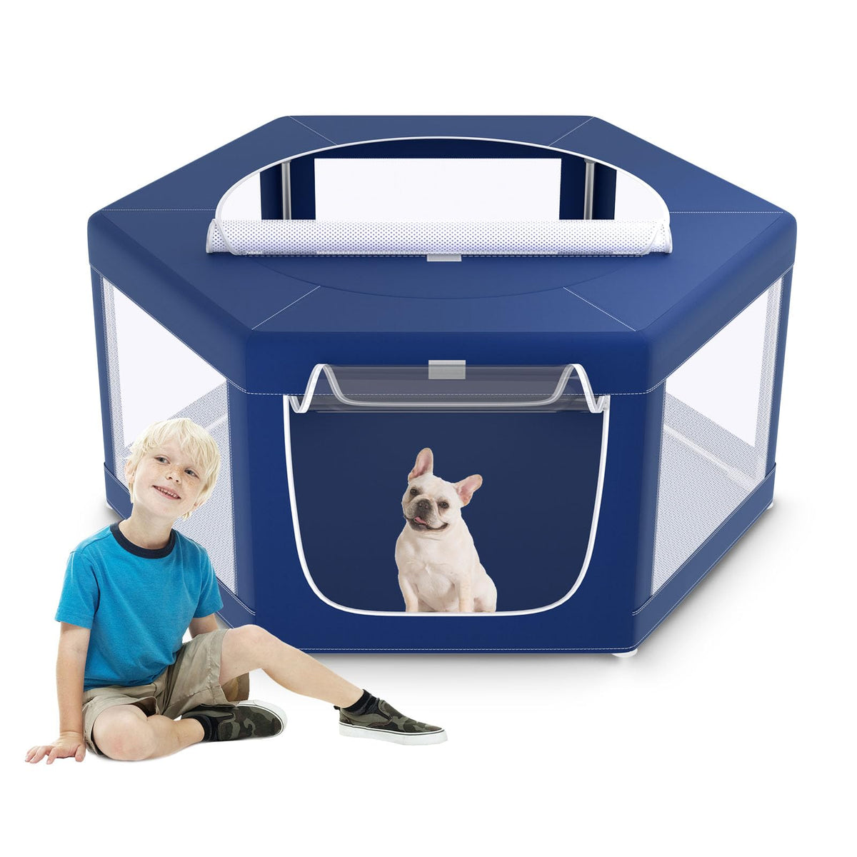 XVISHX parc chien hexagonal 45x45 avant, espace ludique sûr pour jouer