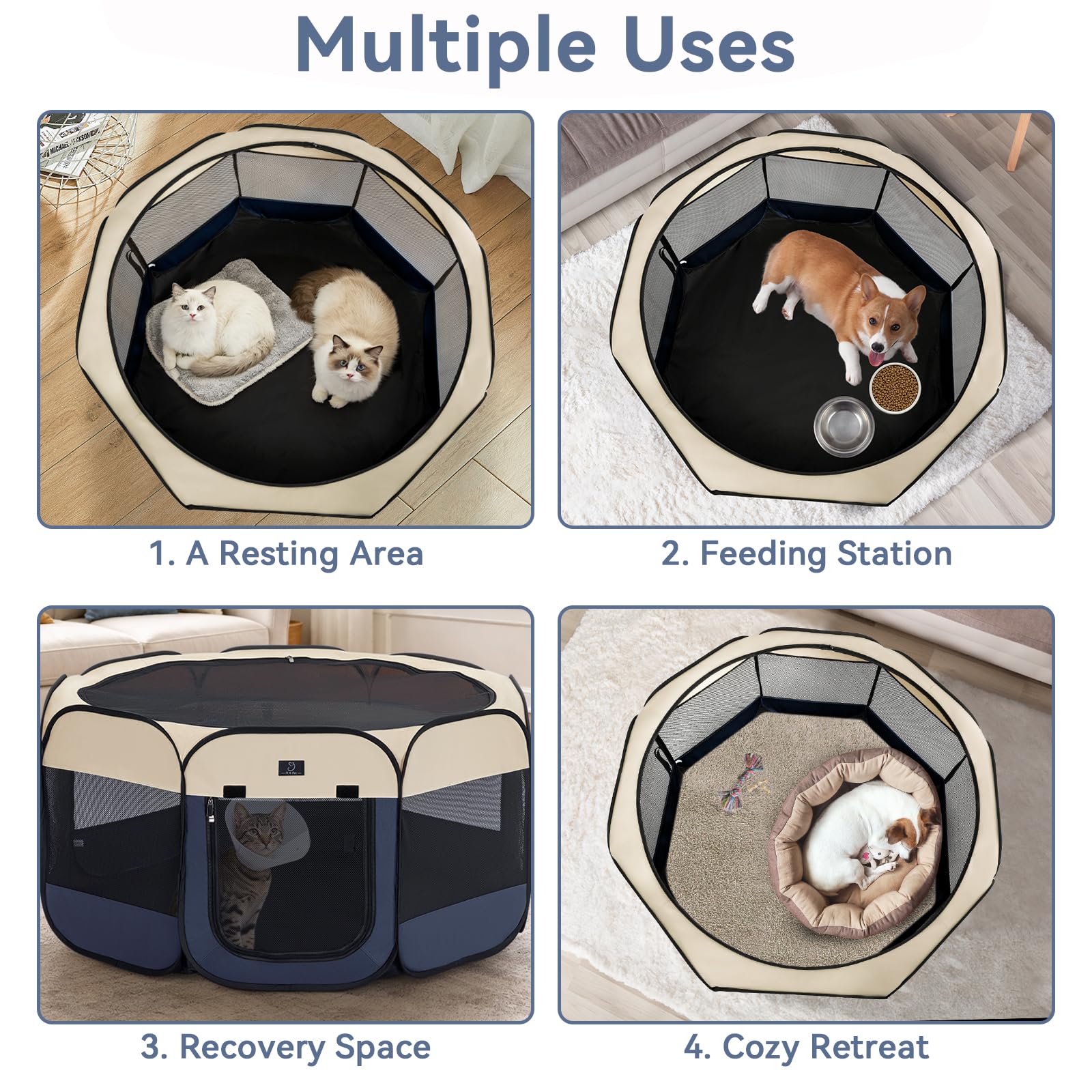 Parc A 4 Pet pour usage intérieur et extérieur.