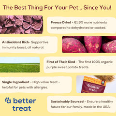 Friandises patate douce violette bio d'A Better Treat, texture légère et pratique