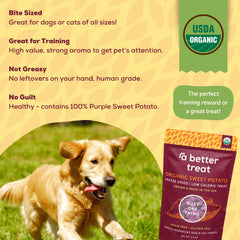 Paquet A Better Treat, patate douce violette bio, format pratique pour chiens et chats