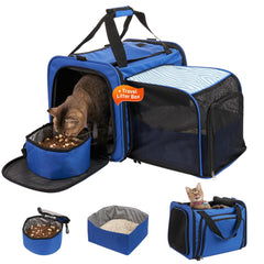 Porte-chat A.FATI avec boite-litiere pliable pour trajets
