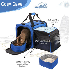 Porte-chat A.FATI, côtés extensibles pour plus d'espace lors des voyages