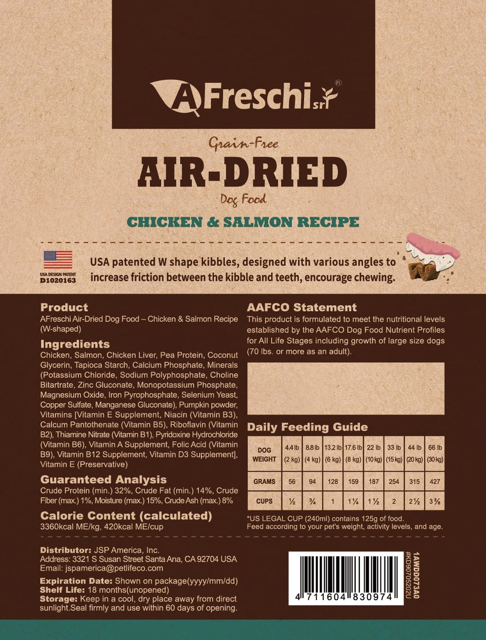 A Freschi croquettes chien adulte forme-W, mastication facilitée