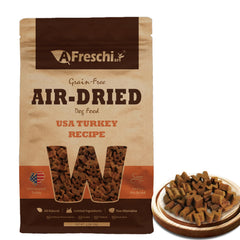 A Freschi srl alimentation air-dried dinde réelle, protéines élevées pour chiens actifs.