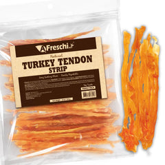 A Freschi srl tendons de dinde en emballage, friandise durable pour chien.