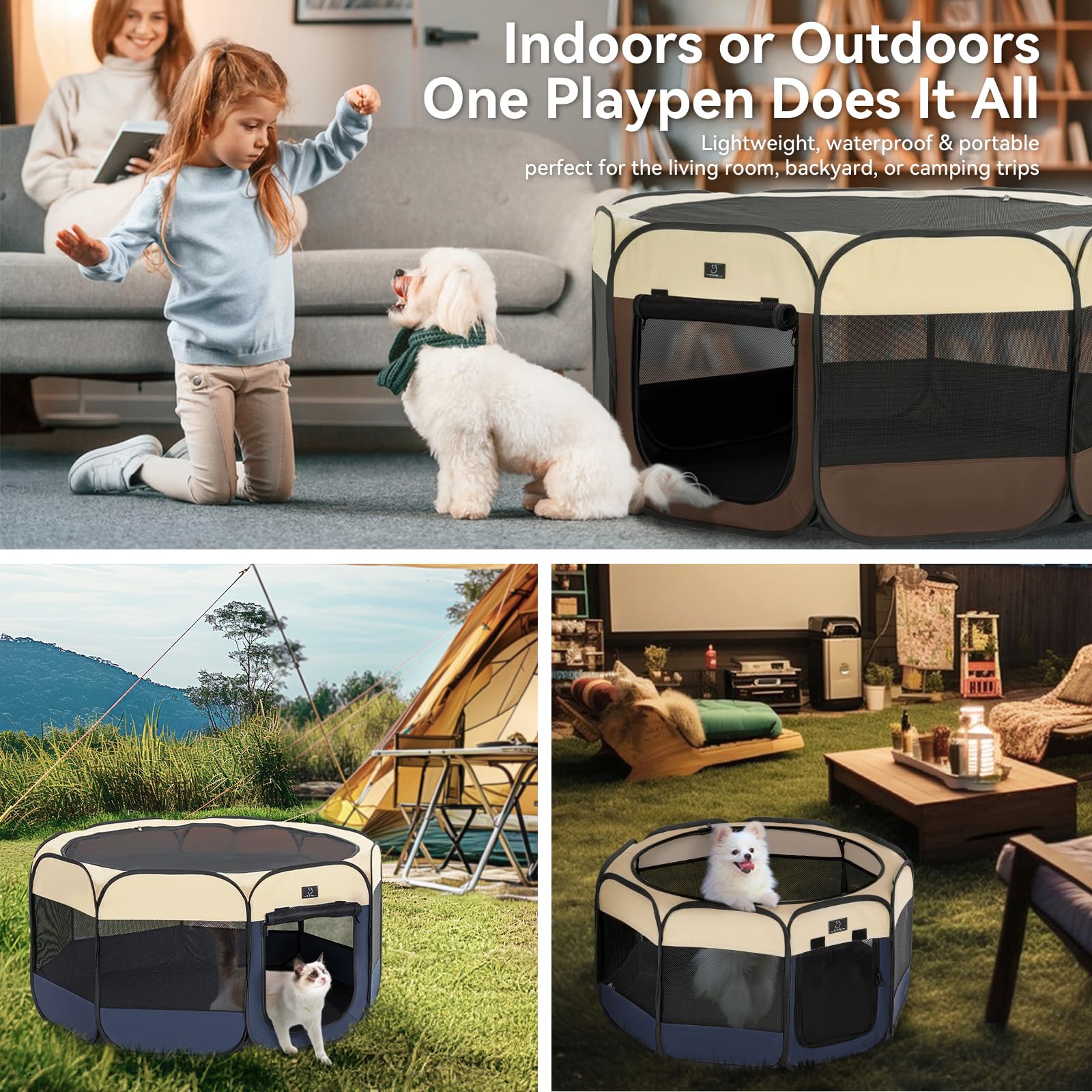A 4 Pet parc-portable-voyage, idéal pour voyages et RV.