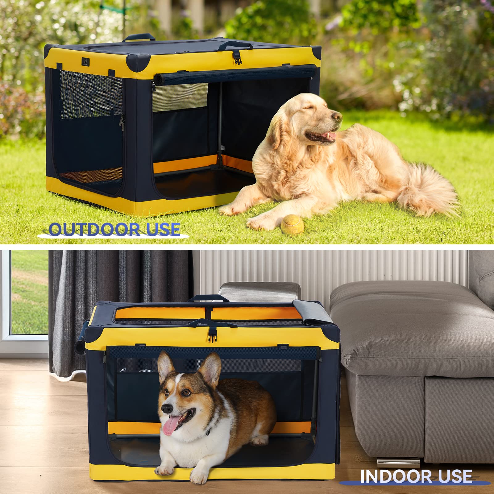 Cage chien portable A4PET, idéale pour voyages et déplacements.