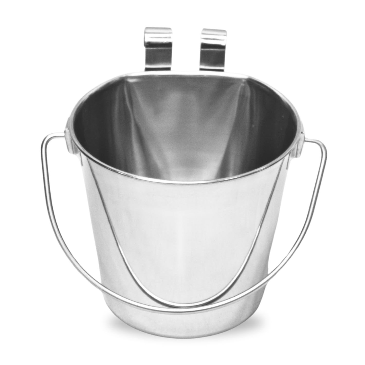AASPIRE PETS seau inox plat avec attaches doubles pour fixation stable sur chenil