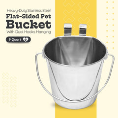 AASPIRE PETS Seau inox plat, nourrir et hydrater chiens ou chats facilement.