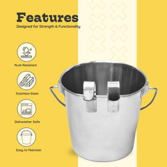 AASPIRE PETS Seau inox plat, poignee confortable pour portage pratique.