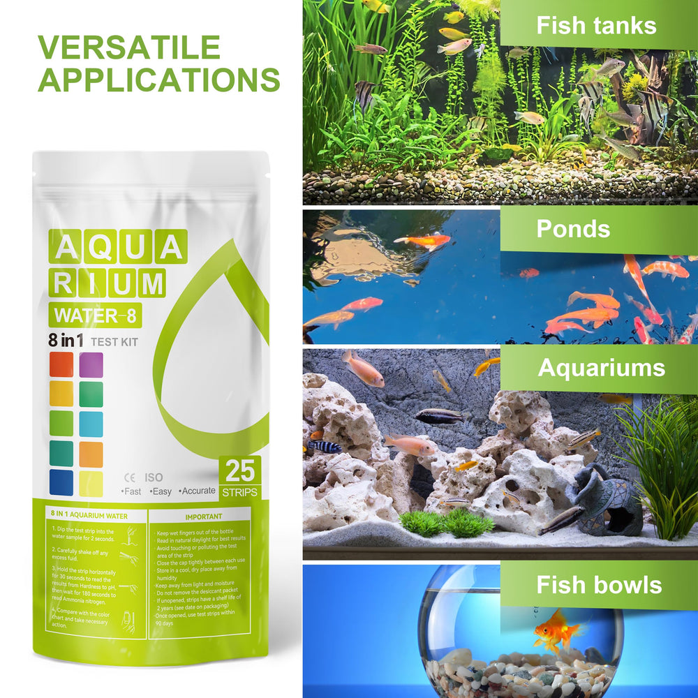 AAwipes bandes-test aquarium affichant les couleurs et les résultats