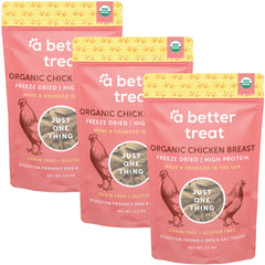 A Better Treat – poulet bio lyophilisé : récompense protéinée pour chiens actifs.