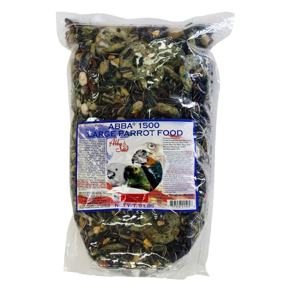 ABBA 1500 – sachet de nourriture pour grands perroquets, fraîche et complète.