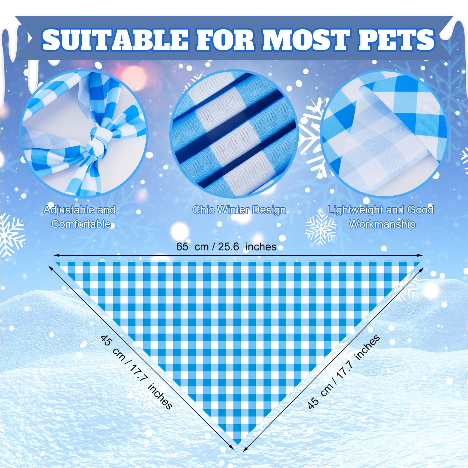 Abbylike bandanas chien – dimensions 65x45 cm, ajustable et polyvalent
