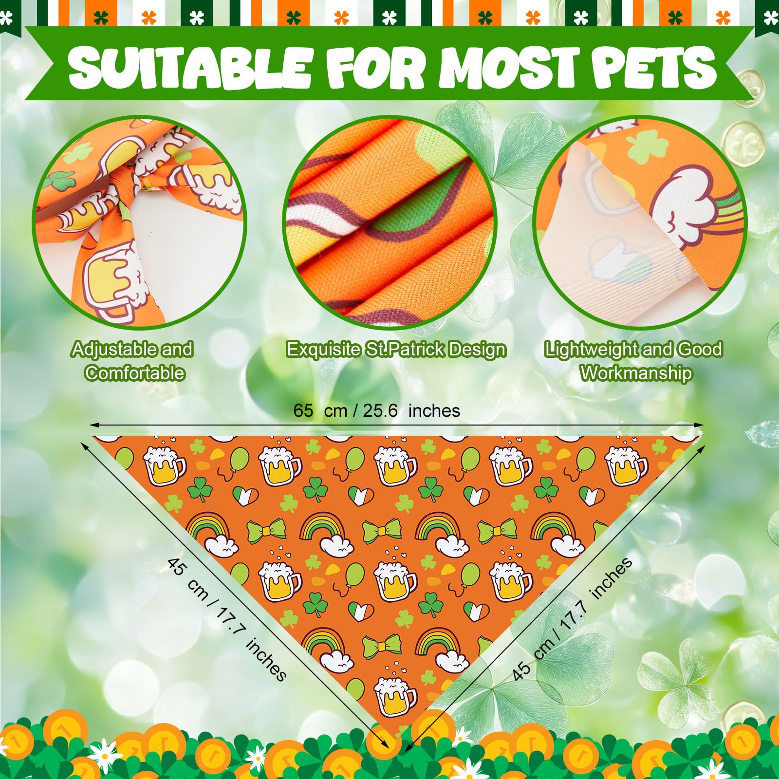 Abbylike bandana motif chapeau vert pour chien, look festif et facile à coordonner.