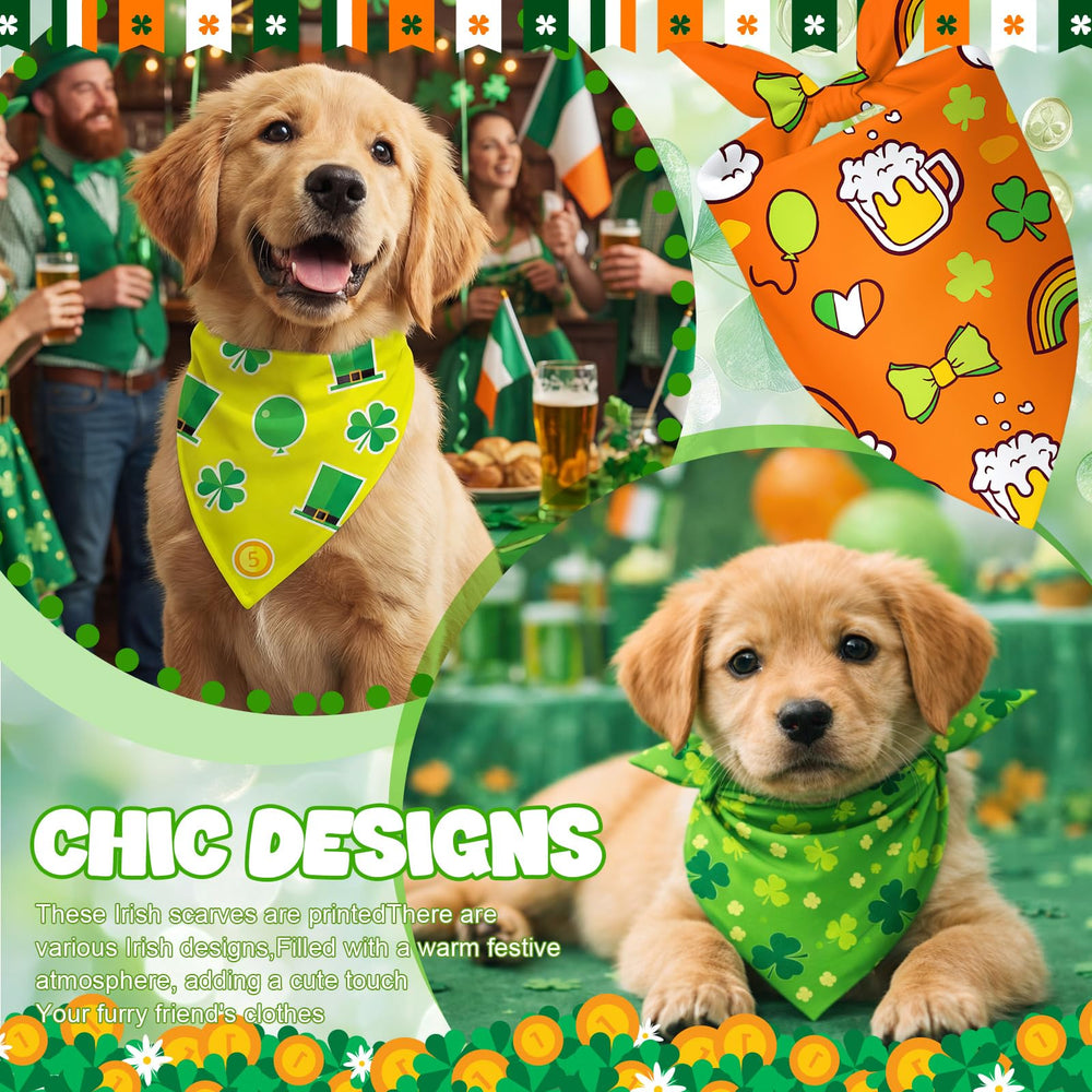Abbylike bandana motif drapeau irlandais pour chien, allure colorée et photo réussie.