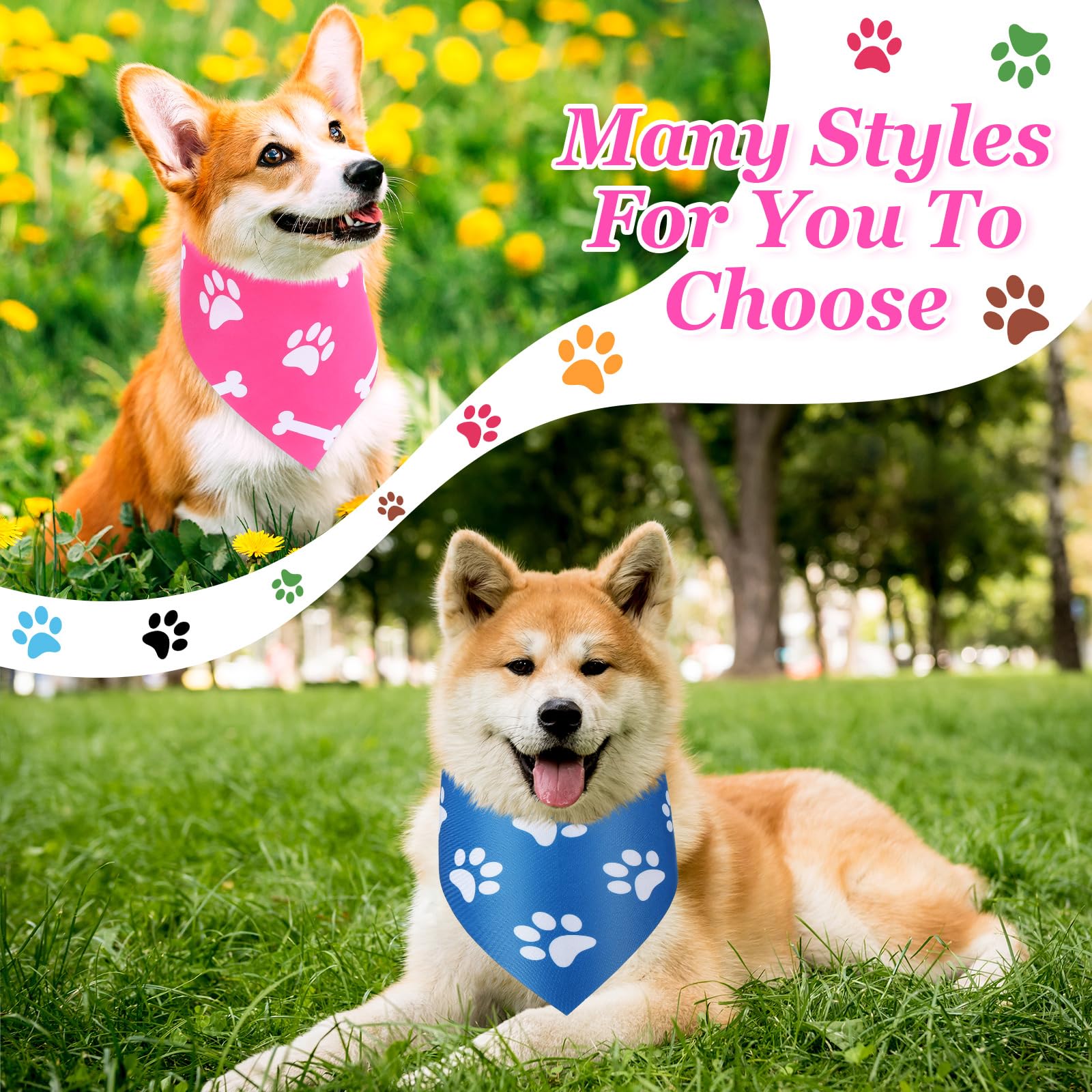 Abbylike bandanas motif os et cœur, parfait pour fêtes et adoptions.