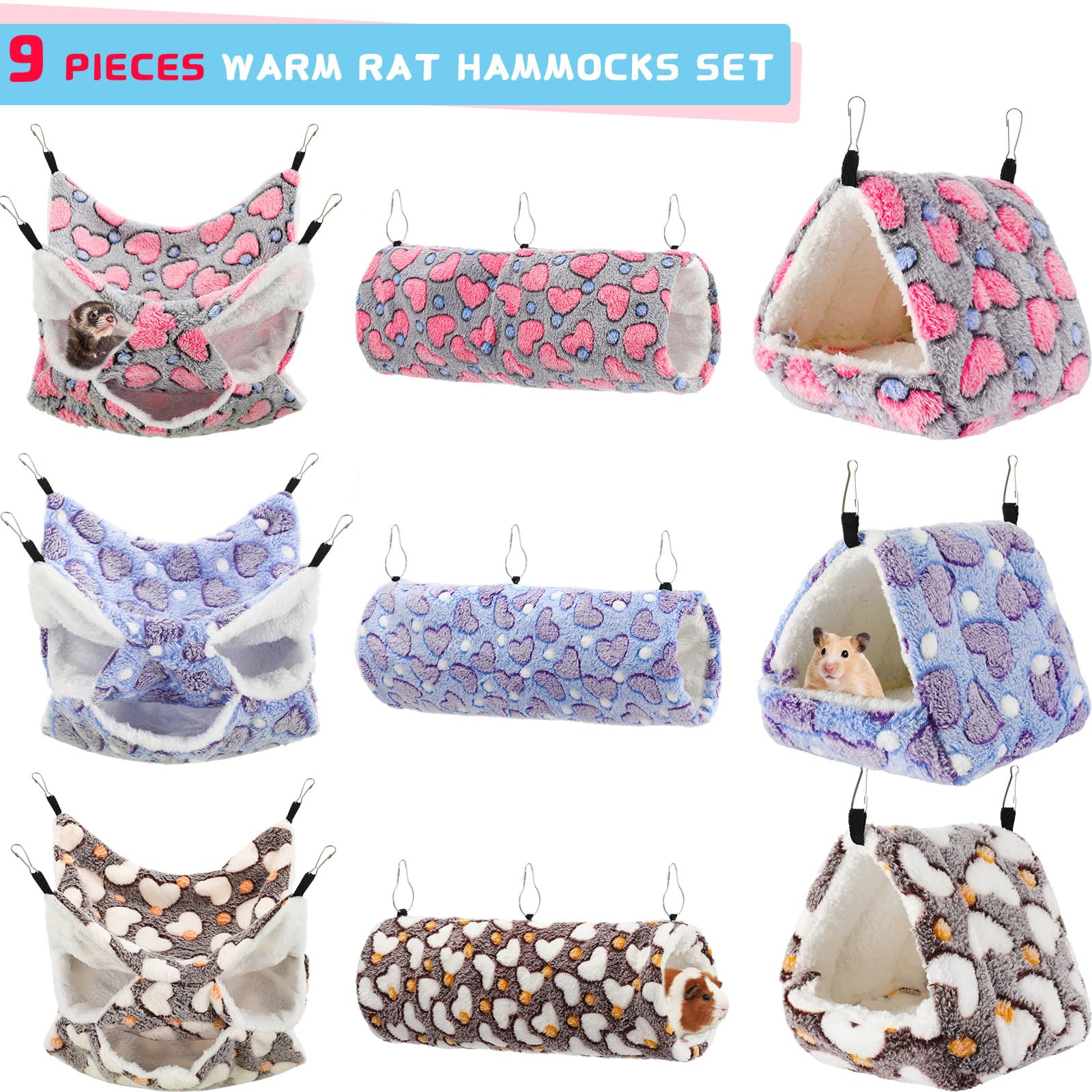 Hamac Abbylike pour petits animaux, espace de jeu et repos.