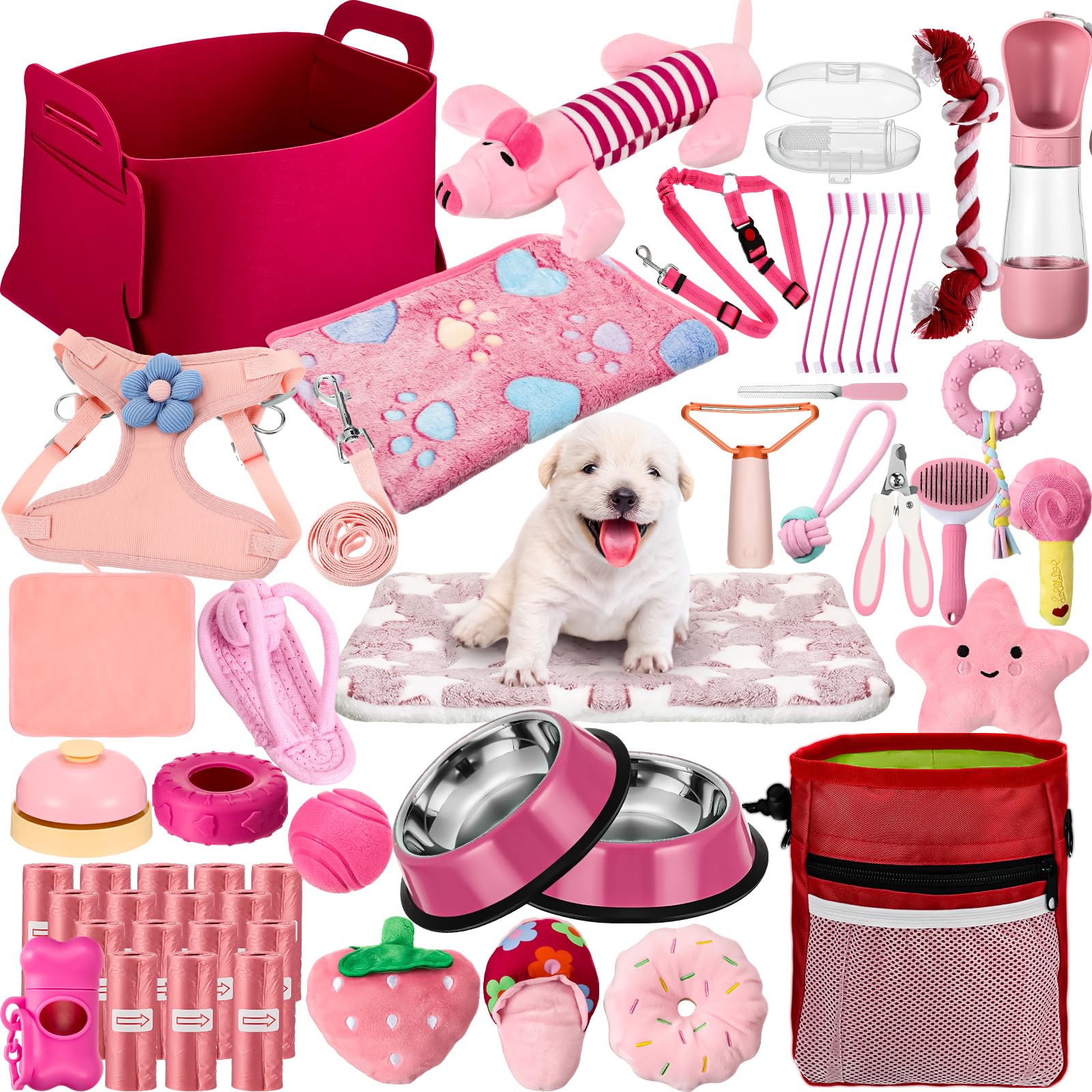 Abbylike kit chiot panier feutrine: rangement pratique pour accessoires et jouets
