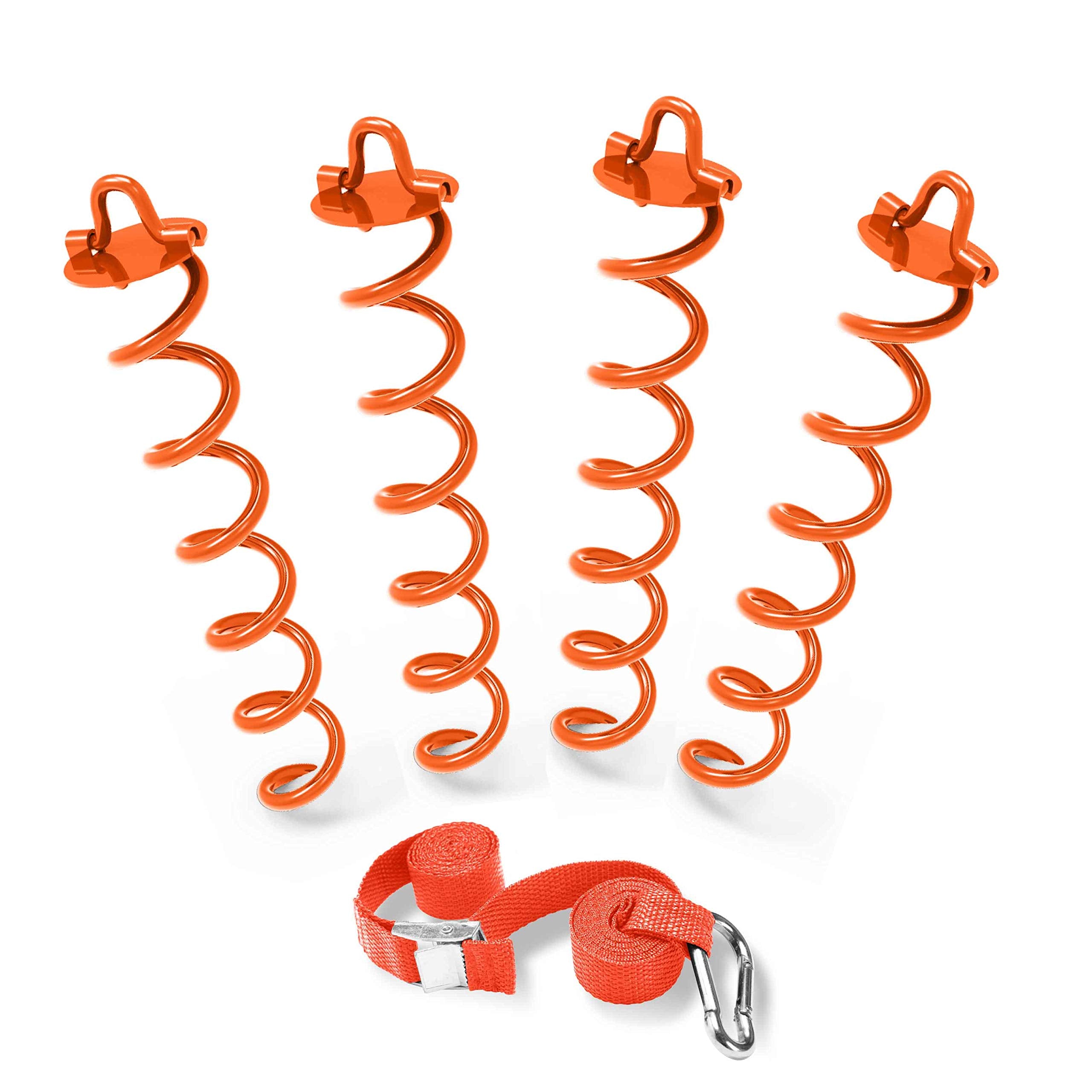 ABCCANOPY Ancrage spirale 10 pouces avec sangles orange pour une installation stable.