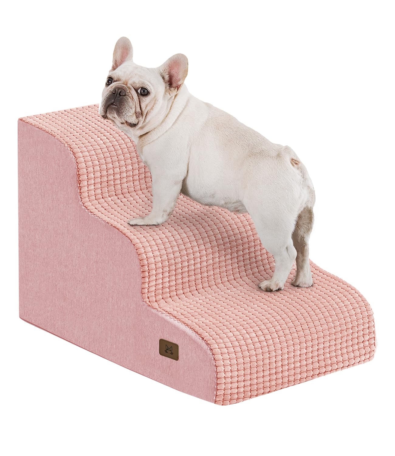 ABCPET escalier chien pour lit 3 étages rose, accès sûr et confortable.