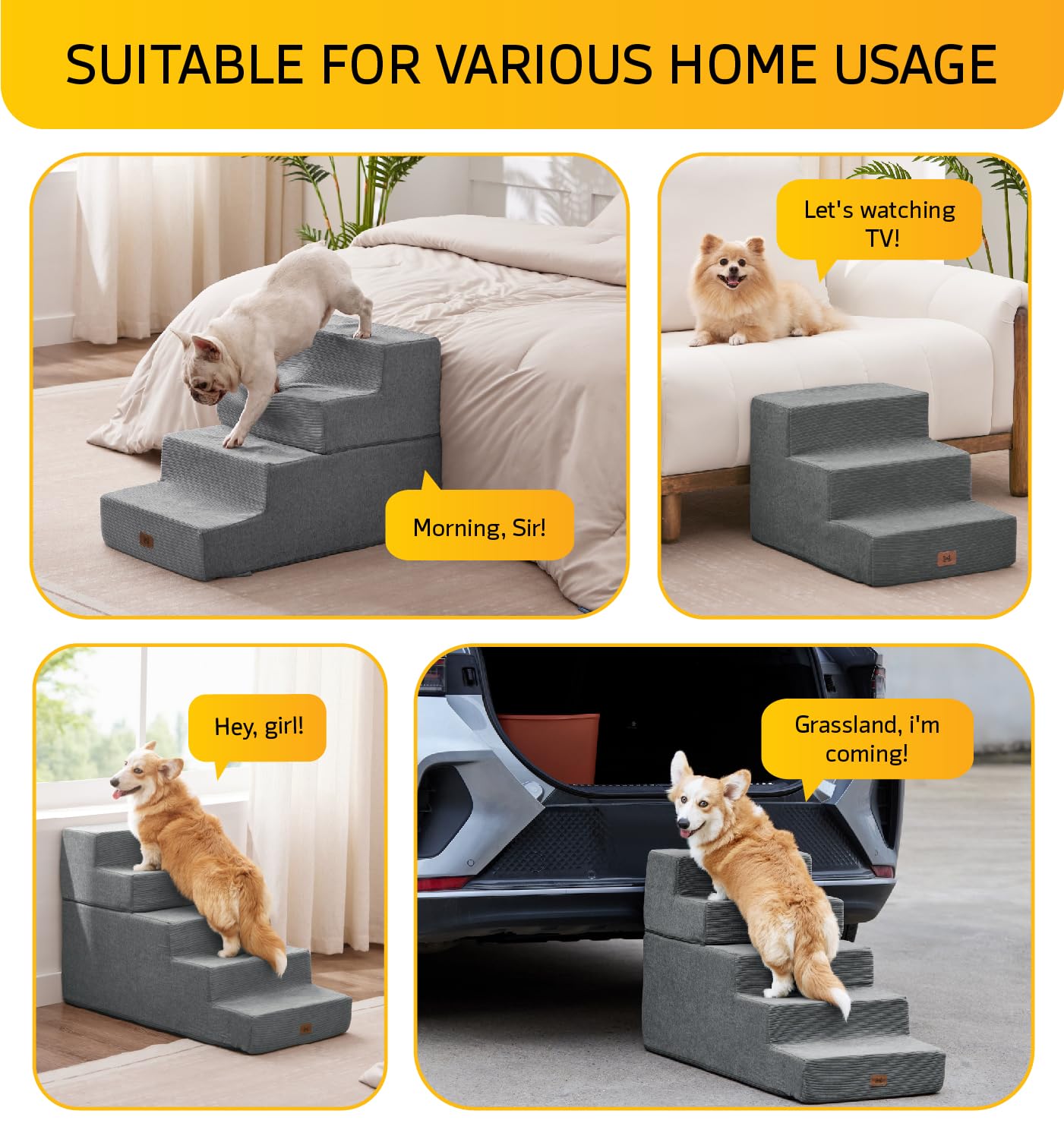 ABCPET escaliers 4 étapes – aide pratique pour canapé et fauteuil.