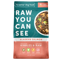 A Better Dog Food croquettes au saumon pour peau saine et pelage brillant.