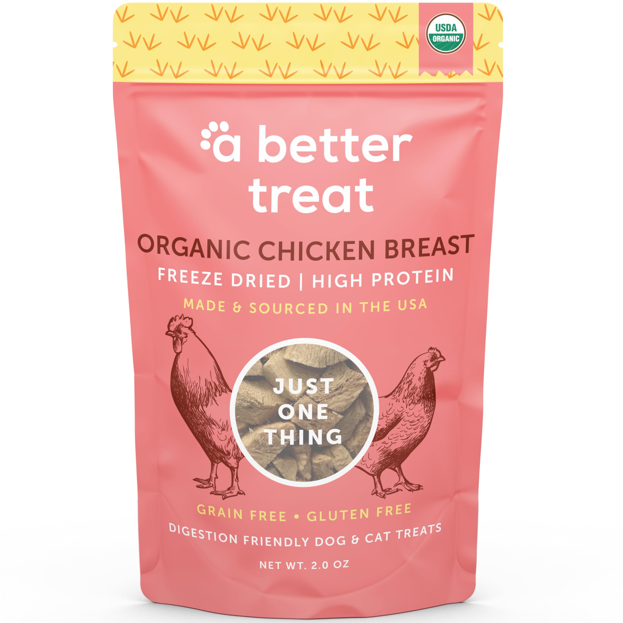A Better Treat: poitrine de poulet lyophilisée pour chien, récompense protéinée et digeste.