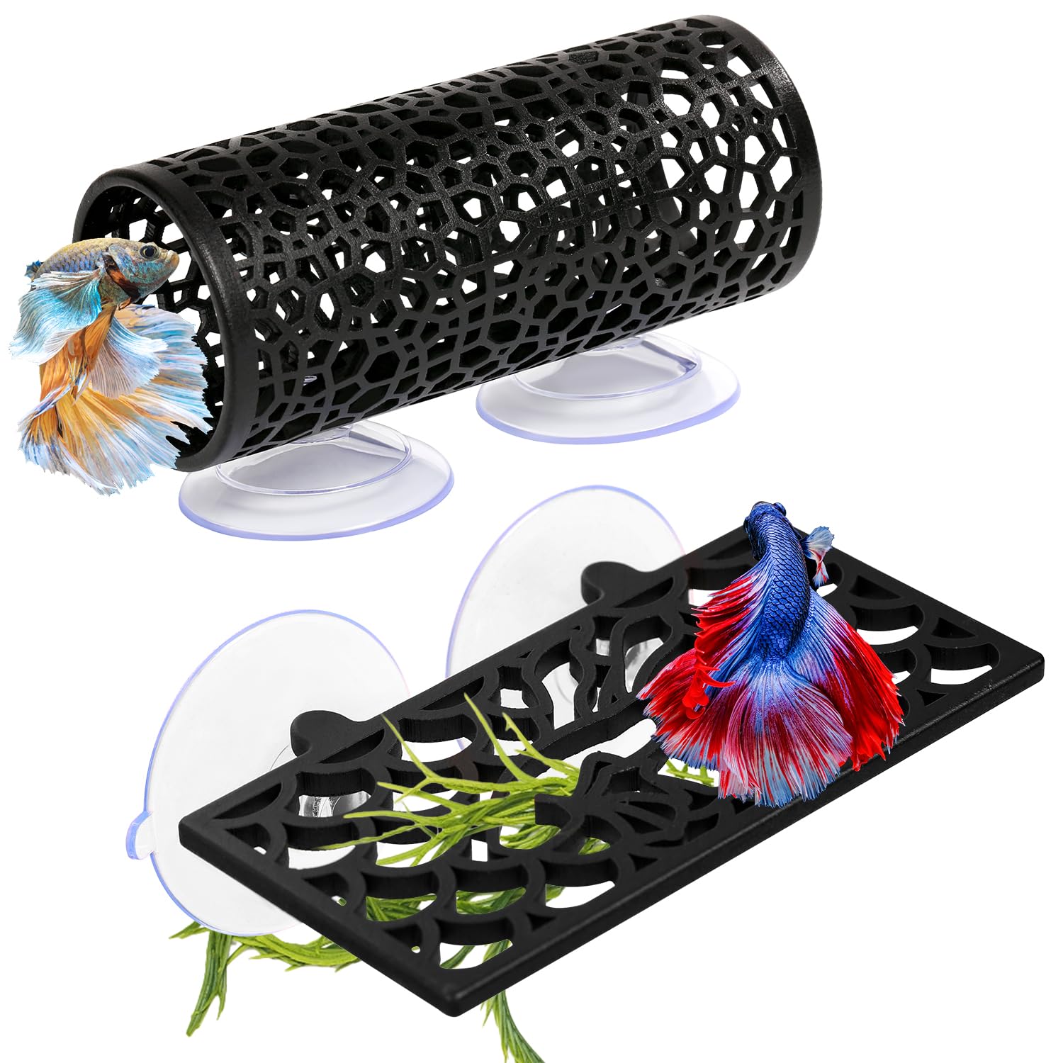 Accessoires Abizoo Betta : tunnel habitat pour Betta et crevettes, espace ludique.